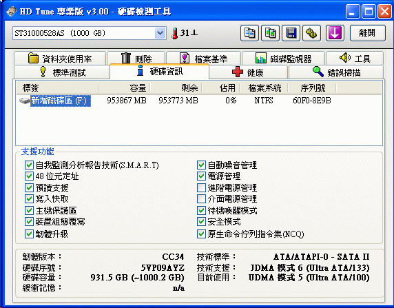 [Seagate] Seagate 1TB 硬碟 (7200.12)實測