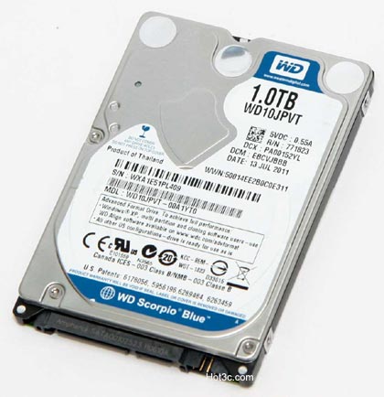 [WD] 1TB大容量 WD藍標 2.5吋硬碟實測